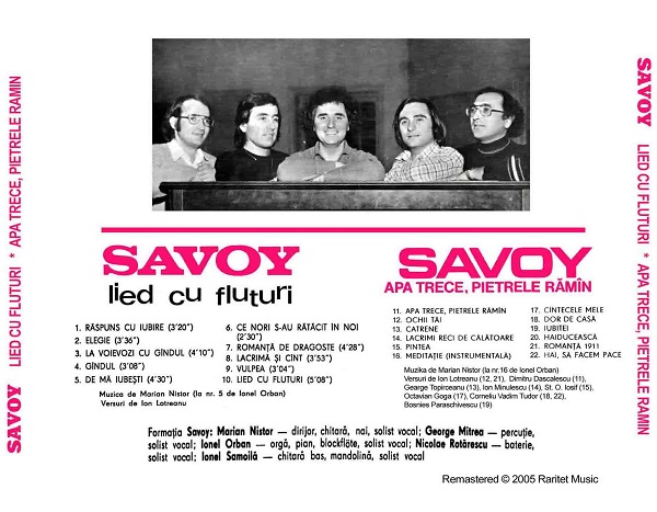 Savoy (1977) Lied cu fluturi + (1981) Apa Trece, Pietrele Rămîn (LP) back.jpg